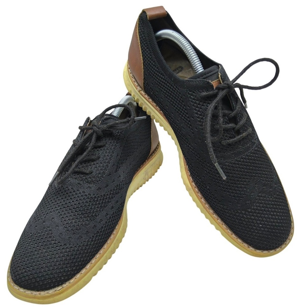 George Men's Black‎ Knit Oxford Shoes Memory Foam Comfort Size 8 Pre-owned